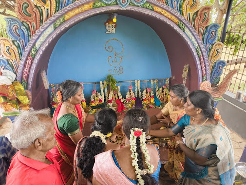 Devotees at the temple gate