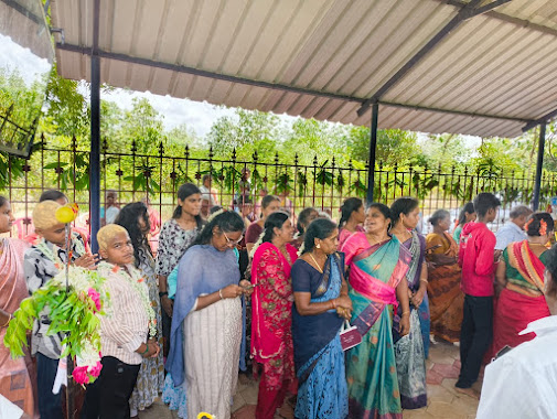 Devotees gathered at the temple
